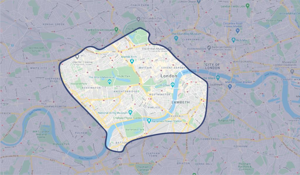 map of Chartered Surveyors London | Quotation Available | 020 8064 1636