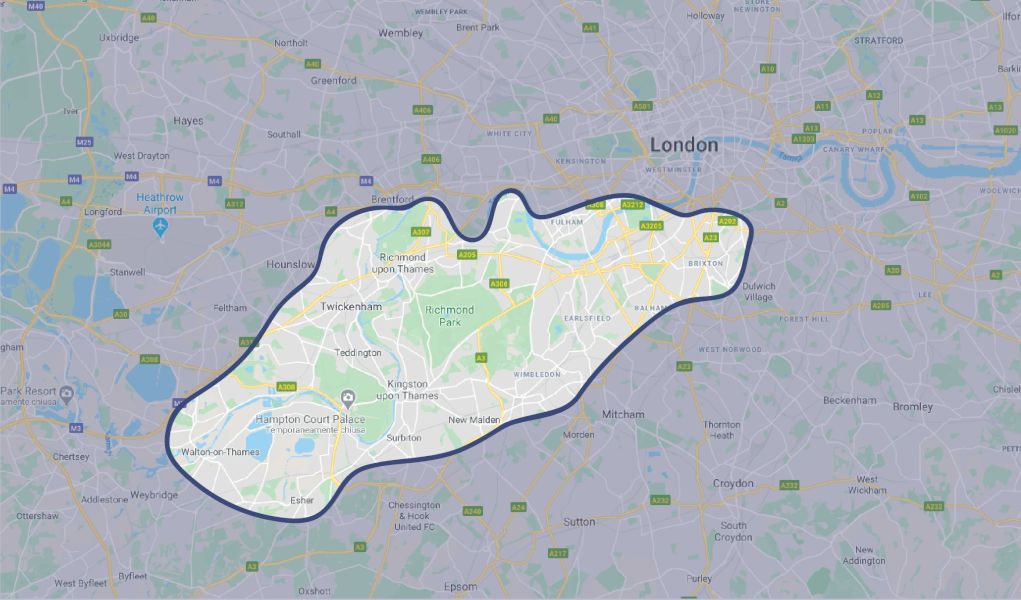 map of Chartered Surveyors South West London | Quotation | 020 8064 1636
