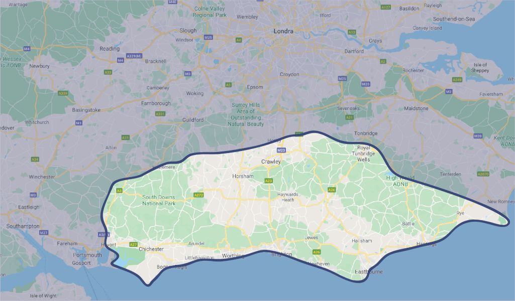 map of Chartered Surveyors Sussex | Quotation Available | 020 8064 1636